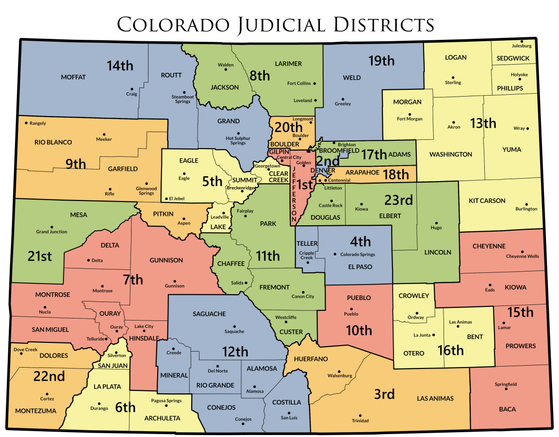 Colorado Judicial District/County Map