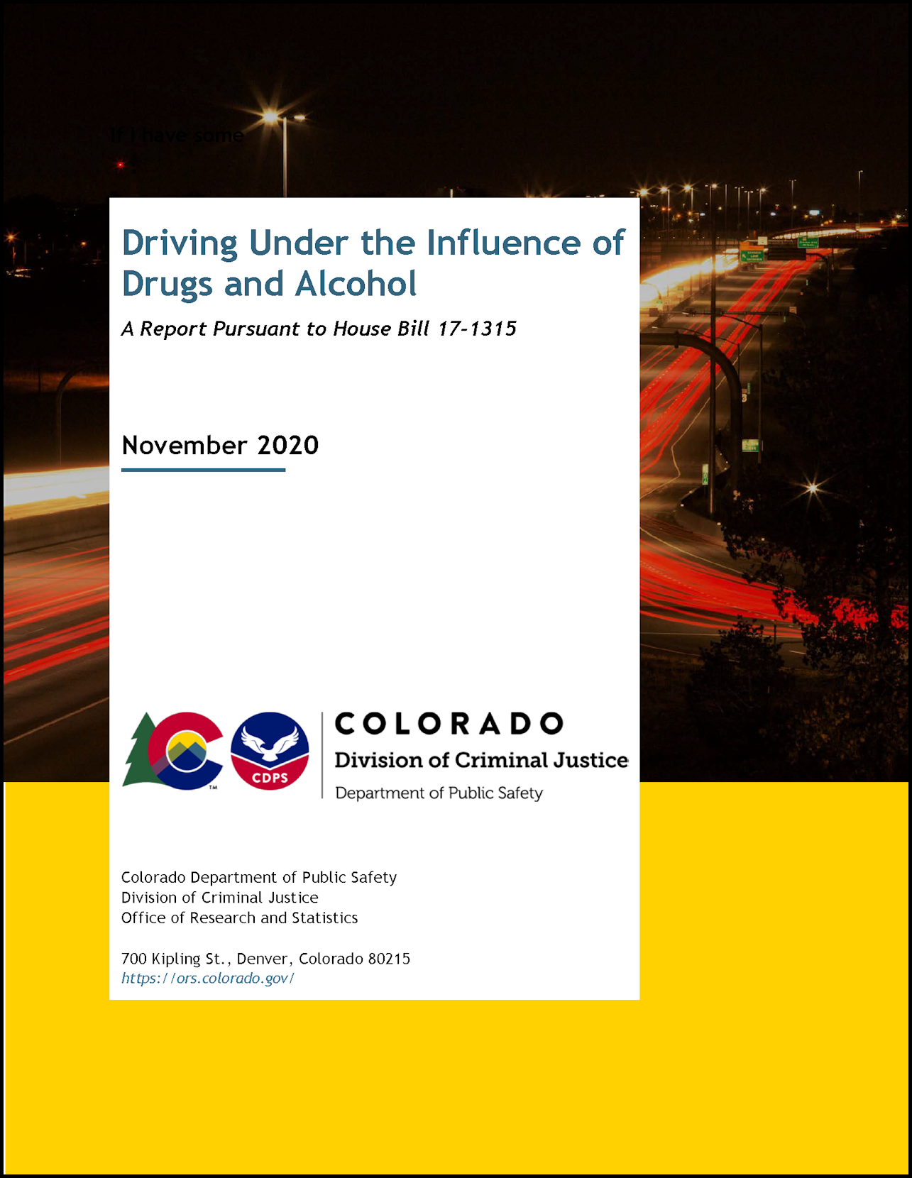 Driving Under the Influence of Drugs and Alcohol (November 2020)